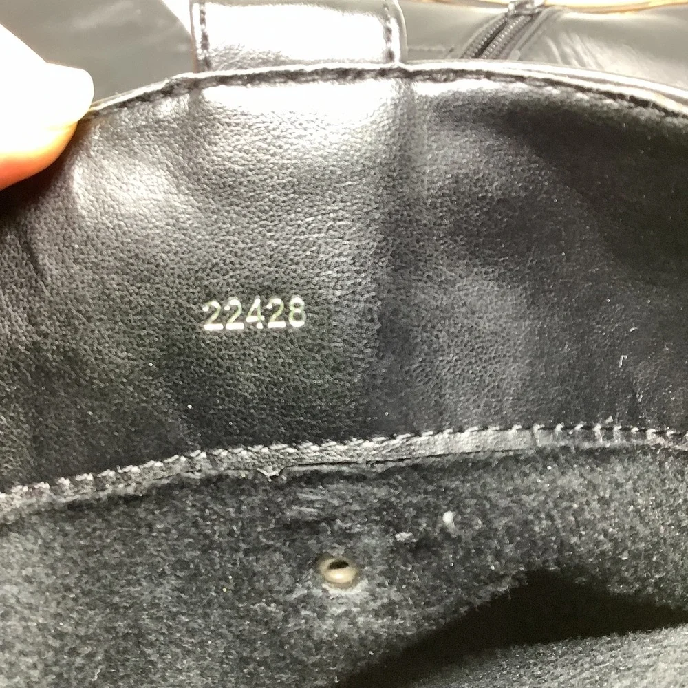 Women's Harness Pull Tabs Riding Boots Black Knee High 8.5‎
